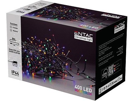 LED 400 bozicno svetlo IP44 grupisano multikolorno 8m