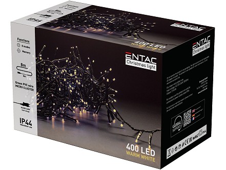 LED 400 bozicno svetlo IP44 micro grupisano WW 3000K 8m