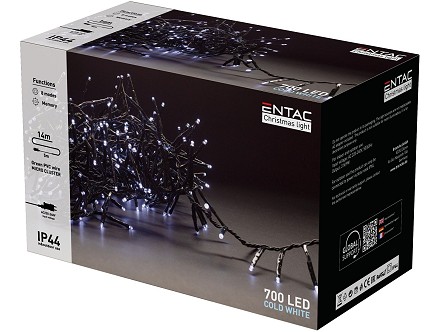 LED 700 Bozicne Mikro LED lampice IP44 14m 6400K 220V