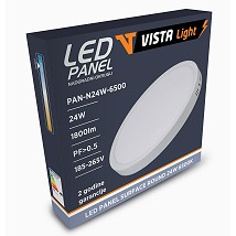 LED panel 24W nadgradni 6500K okrugli Vista light