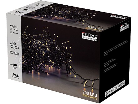 LED 700 Bozicne Mikro LED lampice IP44 14m 3000K 220V