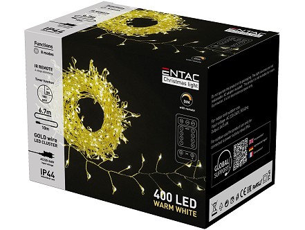 Spoljne novogodisnje lampice IP44 400LED WW 6.7m Gold