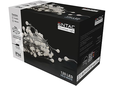 LED 120 Bozicni venac Kuglice 15mm IP44 9m CW 220V