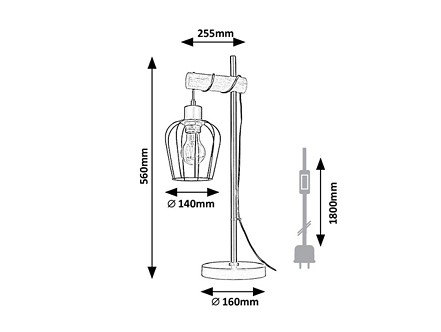 STONA LAMPA 1XE27 FABIAN 5245 RABALUX
