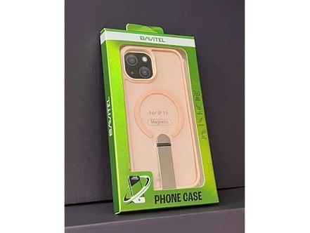 iPhone 15 Bavitel MagSafe sa naslonom pink