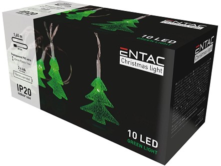LED 10 Bozicna PVC zelena jelka IP20 1.65m 2xAA