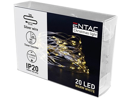 LED 20 Bozicni zicani venac Mini sa tajmerom WW 1m 2x2032