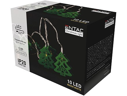 LED 10 Bozicni venac Zelena drvena jelka IP20 WW 1.65m 2AA