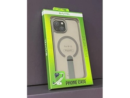 iPhone 15 Bavitel MagSafe sa naslonom siva