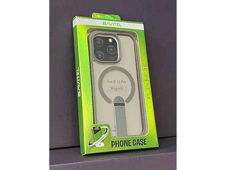 iPhone 15 Pro Bavitel MagSafe sa naslonom siva