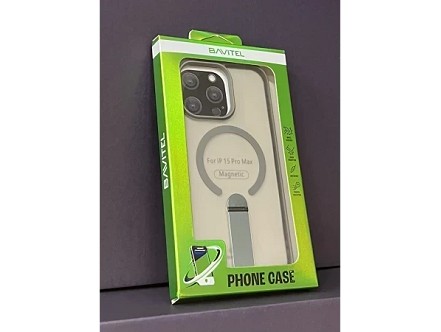 iPhone 15 Pro Max Bavitel MagSafe sa naslonom siva