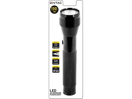 Dzepna lampa 2D aluminium 1W IP65 crna