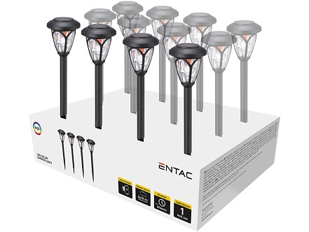 Bastenska lampa solarna 40cm IP44 Plasticna RGB PAK-12