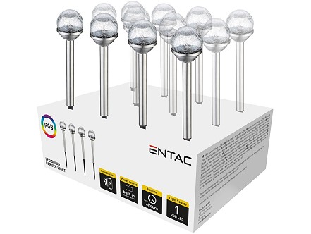Bastenska lampa solarna 34cm IP44 Celicna RGB Staklo PAK-24