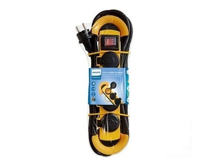 PRODUŽNI KABL RADNI SA POKLOPCIMA 5m 4 UTIČNICE WORKSHOP CRNI IP44 SPN5140YC-58 PHILIPS