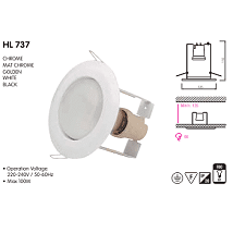 HL737 Spot lampa chrome ugradni 100W R80 E27