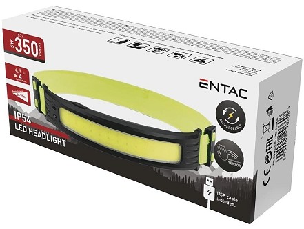Naglavna lampa punjiva 5W crna-zelena IP54 350lm 800mAh