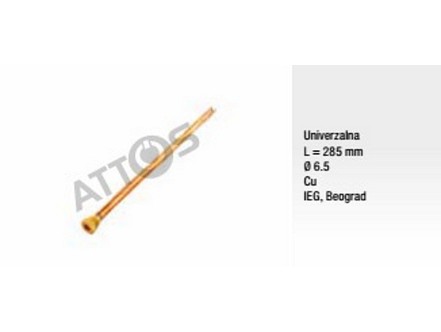 Sonda bojlera univerzalna L-285mm fi6.5 bakar IEG