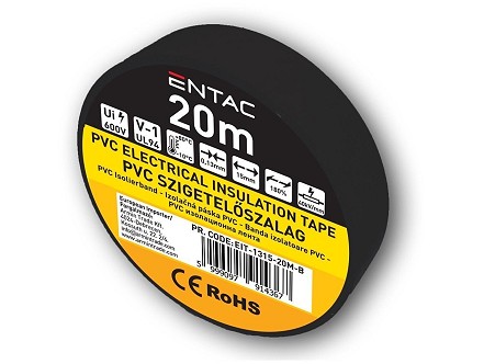 Izolir traka 20m 0.13x15mm crna