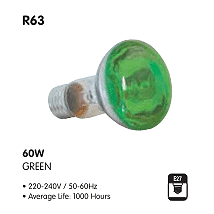 HL R63 60W E27 color Reflektnasijalica green