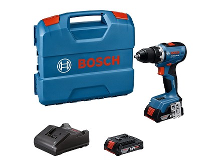 Bosch GSR 18V-65, 2 x 2.0Ah baterija + punjač + kofer,  Akumulatorska bušilica-odvrtač