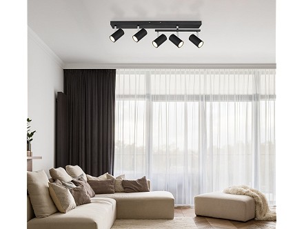 SPOT LAMPA 5XGU10 CRNI 57911 5B ROBBY GLOBO