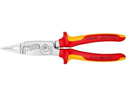 Knipex 13 86 200 klešta za električne instalacije izolovane, VDE, hromirane 200 mm