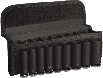 Bosch PRO Impact Socket Set kovanih nasadnih ključeva 7 - 19mm; duboki; 3/8"; 9 delova