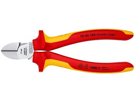 Knipex 70 06 160 T BK Bočne sečice izolovana, VDE, hromirana 160 mm
