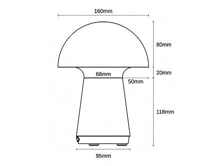 STONA LED LAMPA PUNJIVA PRENOSNA LAMPA 3W WW VESTA 652 CRNA BBLINK