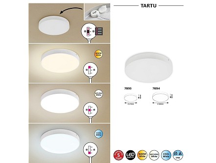 SPOLJNA PLAFONJERA LED 24W TARTU BELA 7894 RABALUX