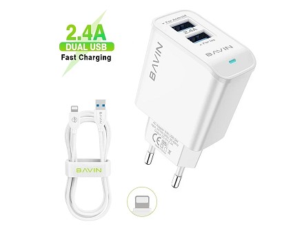 Bavin punjač 2.4A USB-A + kabl Lightning - PC895Y