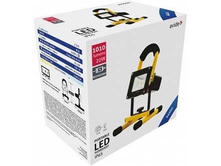 LED reflektor SMD punjiva 20W 6400K CW 1100lm crna-zuta