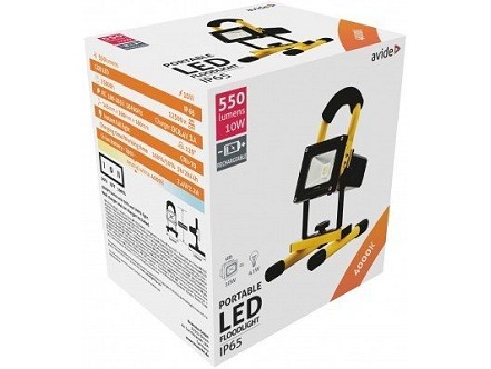 LED reflektor SMD punjiva 10W 4000K NW 550lm crna-zuta