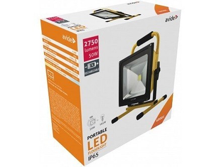 LED reflektor SMD punjiva 50W 4000K NW 2750lm crna-zuta