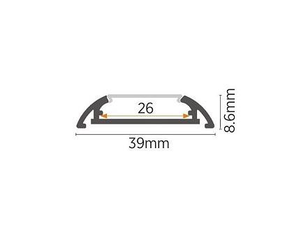 ALUPROFIL ZA LED TRAKE 2M NADGRADNI DUPLI CRNI MA620 MITEA
