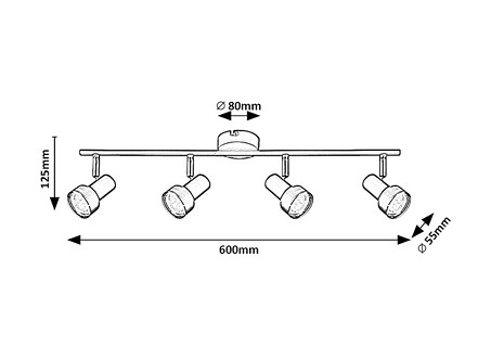 SPOT LAMPA 4XGU10 KONRAD METALIK 73014 RABALUX
