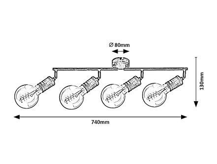 PLAFONJERA 4XE27 FIDEL 3217 RABALUX