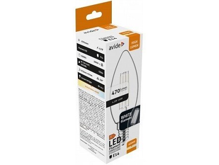 LED White filament sveca 4.5W E14 NW 4000K