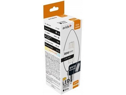 LED White filament sveca 6.5W E14 NW 4000K