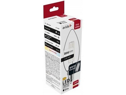 LED White filament sveca 6.5W E14 WW 2700K