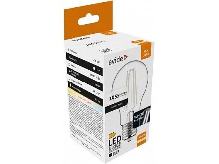 LED White filament lopta 8.5W E27 NW 4000K