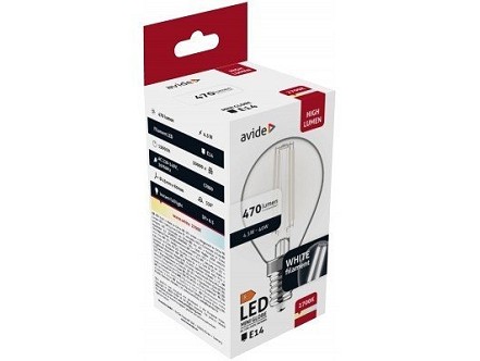 LED White filament lopta Mini 4.5W E14 WW 2700K