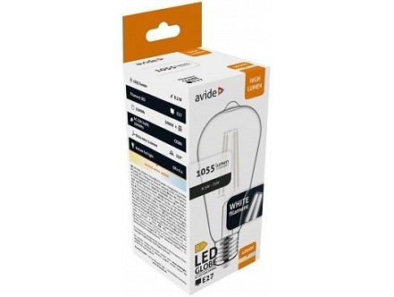 LED White filament ST64 8.5W E27 NW 4000K