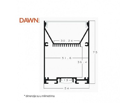 LED VISILICA 40W LT-T-020-B 120CM NW 4000K BELA