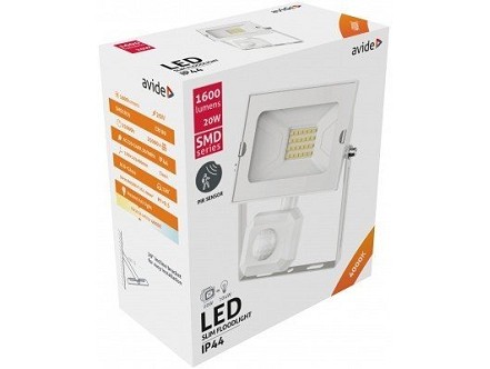 LED reflektor SMD tanki 20W NW 4000K sa senzorom beli