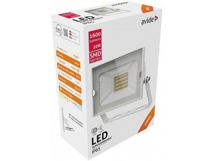 LED reflektor SMD tanki 20W NW 4000K beli