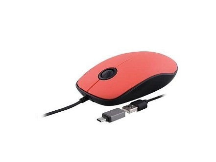 TNB MUSUNSETRD Zični miš + ADAPTER USB-A/USB-C, CRVENI