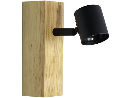 Zidna Spot lampa Madeline 1xE27 Drvo/Crna