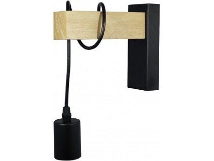 Zidna lampa Madeline 1xE27 IP20 crna-hrast